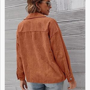 Corduroy Shirt Long Sleeve Boyfriend Button Down Oversized Jacket Shacket